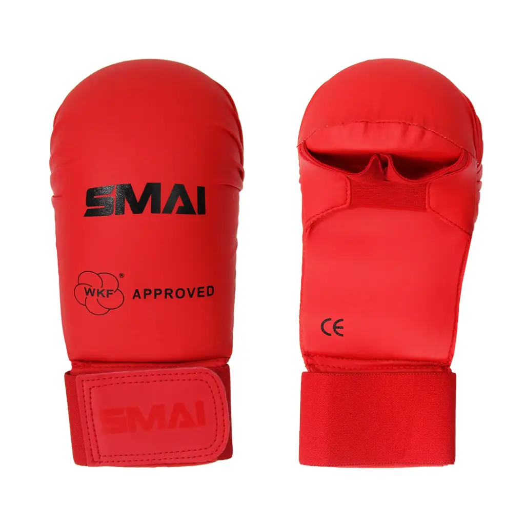SMAI RED KARATE GLOVES WKF APPROVED